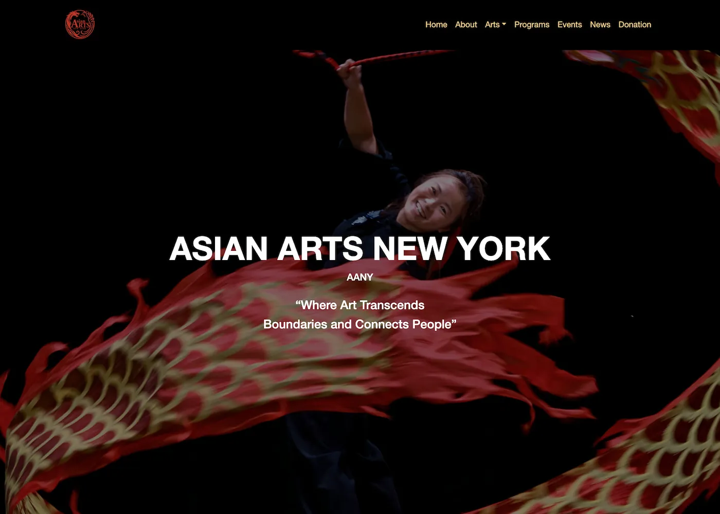 Asian Arts New York website, poster, and booklet overview